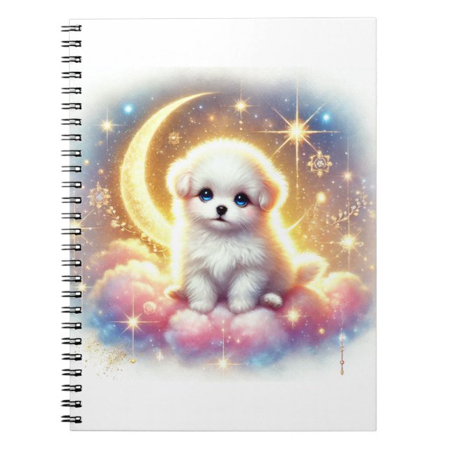 Cuaderno Mystical Moon Dog Notebook - Cielo nocturno encant (Frente)