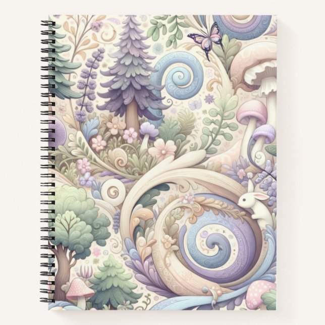 Cuaderno Mystical Pastel Woodland: Un remolino de Cottageco (Anverso)