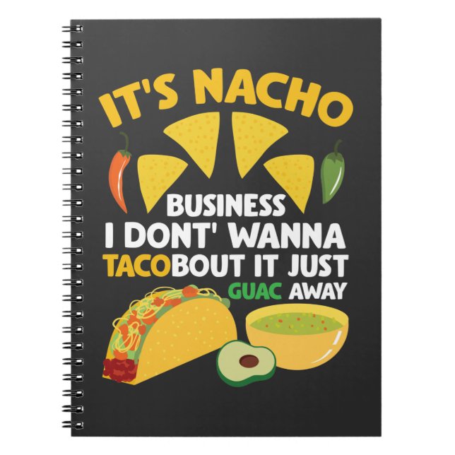 Cuaderno Nacho Taco Guacamole Dip comida rápida Cinco de Ma (Frente)