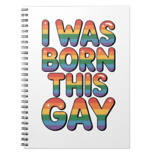 Cuaderno Nací así de gay" Divertido Orgullo LGBTQ Mes
