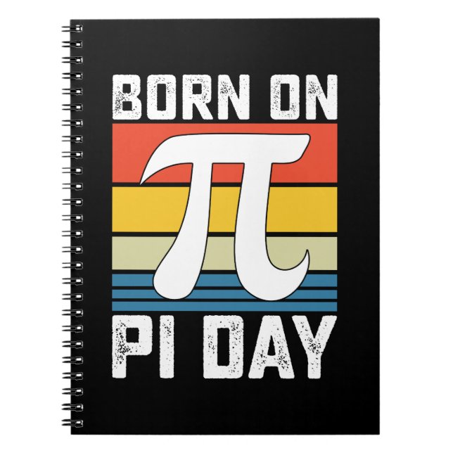 Cuaderno Nacido En El Día Pi Cumpleaños Matemáticas Matemát (Frente)
