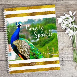 Cuaderno Nacido en el pavo real de la Moda espumosa   Banda