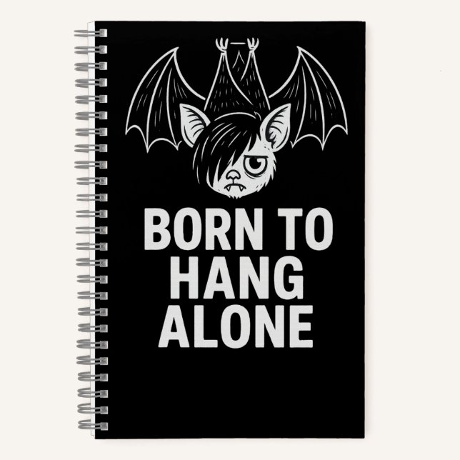 Cuaderno Nacido en Hang solo - Emo Bat | Antisocial (Anverso)