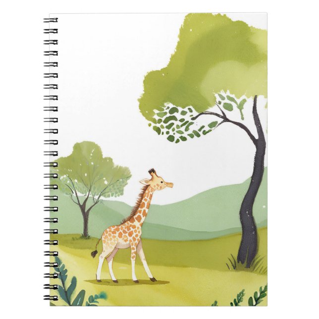 Cuaderno Nacido para Explorar | Safari de Acuarela de Jiraf (Frente)