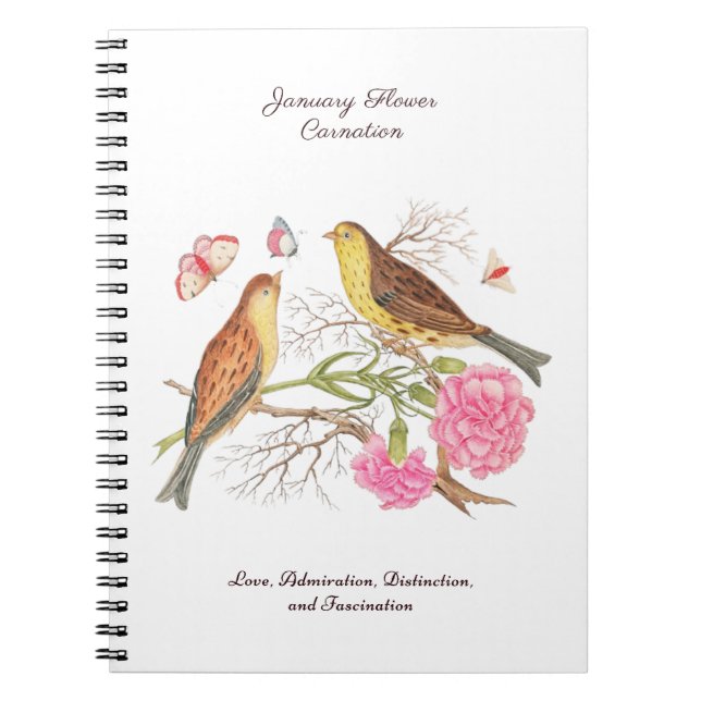 Cuaderno Nacimiento de enero Regalo de cumpleaños de las fl (Frente)