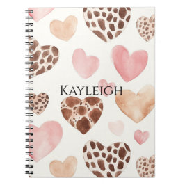 Cuaderno Nacimiento del leopardo marrón crema rosa