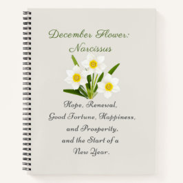 Cuaderno Nacimiento Diciembre Mes Flor Narcissus Elegante