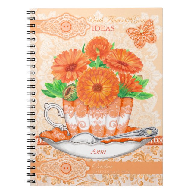 Cuaderno Nacimiento Flor y Gem Octavo Lace (Frente)