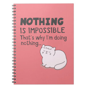 Cuaderno Nada Es Imposible - Graciosos Golpes De Gato