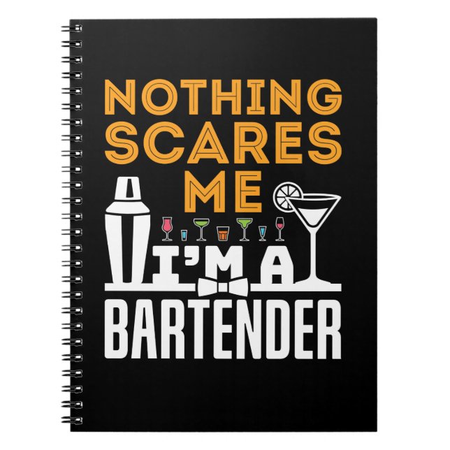 Cuaderno Nada me asusta, soy barman (Frente)