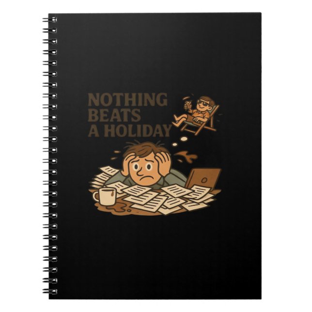 Cuaderno Nada supera a un meme de trabajo divertido de vaca (Frente)
