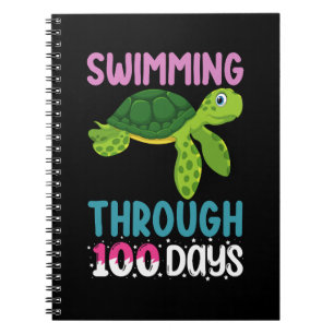 Cuaderno Nadando A Lo Largo De 100 Días Escolares De Tortug