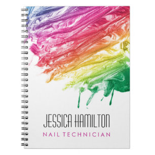 Cuaderno Nail polaco del arco iris derramado - Técnico de 