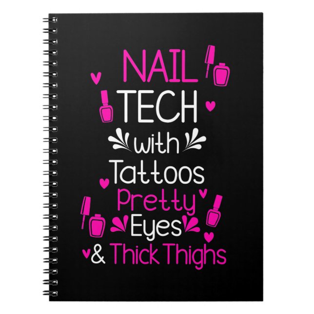 Cuaderno Nail Tech Con Tatuajes (Frente)