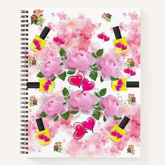 Cuaderno Nales florales en espiral para portátiles Roses ro (Anverso)