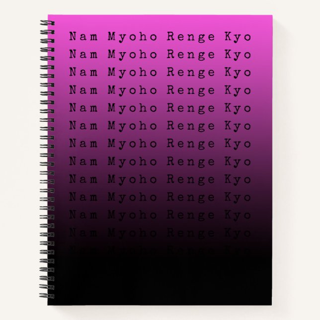 Cuaderno Nam Myoho Renge Kyo Gradiente púrpura negro (Anverso)