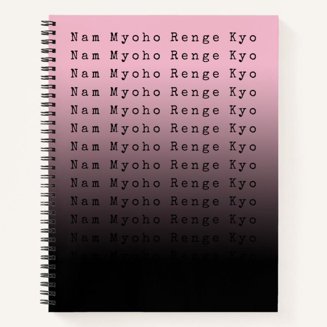 Cuaderno Nam Myoho Renge Kyo Gradiente rosa negro (Anverso)