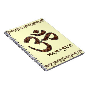 Cuaderno Namaste con el símbolo Brown de OM y la crema