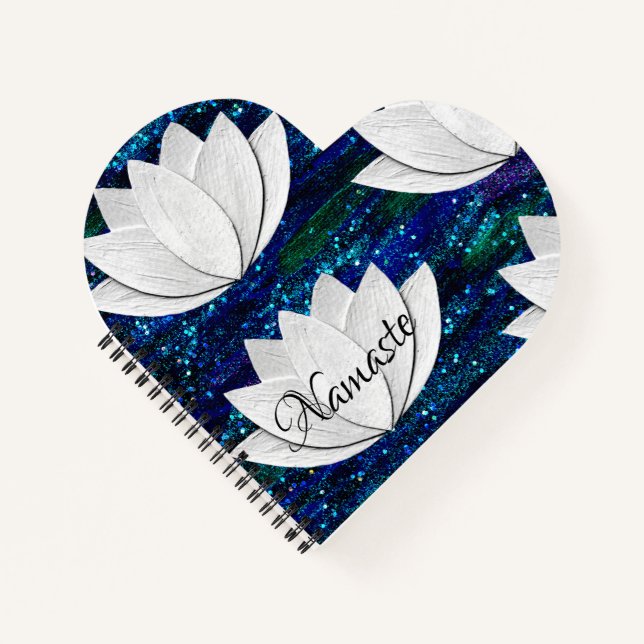 Cuaderno Namaste Lotus Flower Heart Shape Notebook (Anverso)