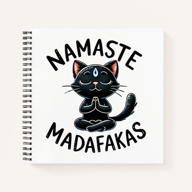Cuaderno "Namaste Madafakas", el gracioso gato Lover (Anverso)