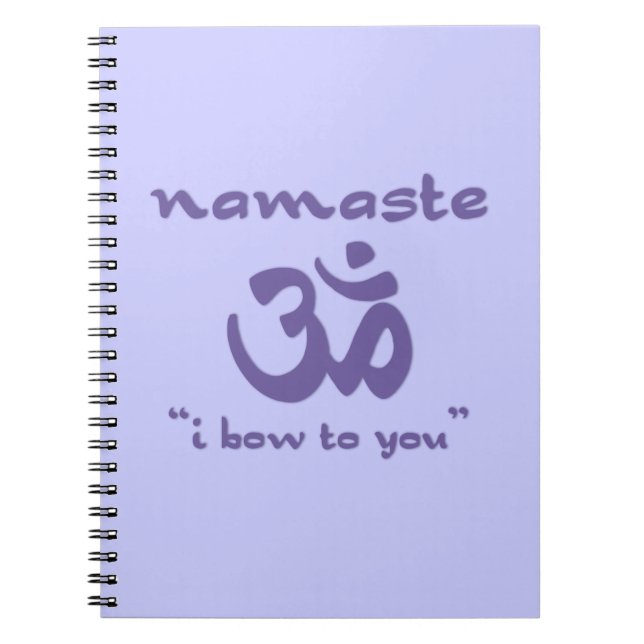Cuaderno Namaste - me inclino ante ti (en púrpura) (Frente)
