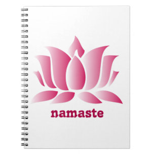 Cuaderno namaste rosado del loto de la yoga