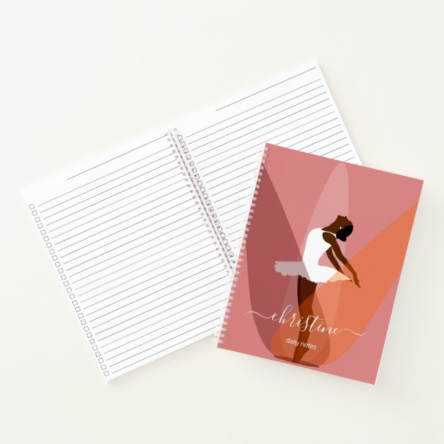 Cuaderno Name Black ballerina Modern Minimal illustration (Interior)
