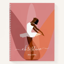 Cuaderno Name Black ballerina Modern Minimal illustration