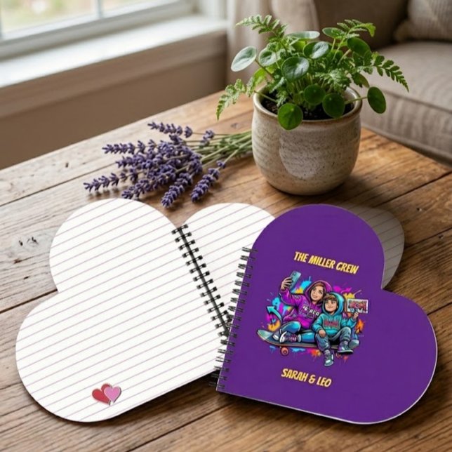Cuaderno Name Mother Son Skater Purple Heart Noteboo (Subido por el creador)