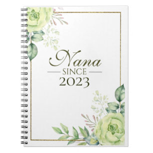 Cuaderno Nana Desde Personalizado Año Floral Manuscrito 