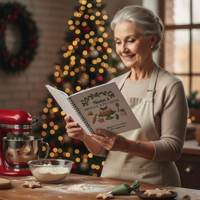 Cuaderno Nana’s Holly Kitchen — Personalized Holiday Recipe (Subido por el creador)