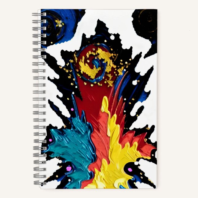 Cuaderno Naranja amarillo dorado mira la belleza (Anverso)