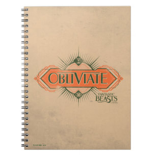 Cuaderno Naranja Art Deco Obliviate Spell Graphic