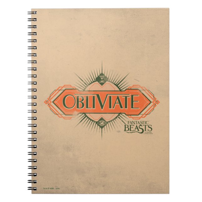 Cuaderno Naranja Art Deco Obliviate Spell Graphic (Frente)