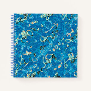 Cuaderno Naranja azul Abstracción gráfica en negro