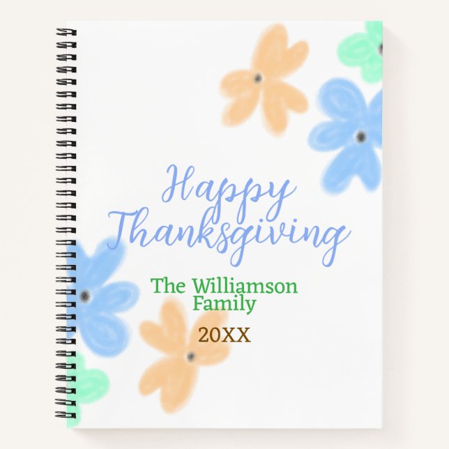 Cuaderno Naranja azul color de agua verde inviernoGracias (Anverso)