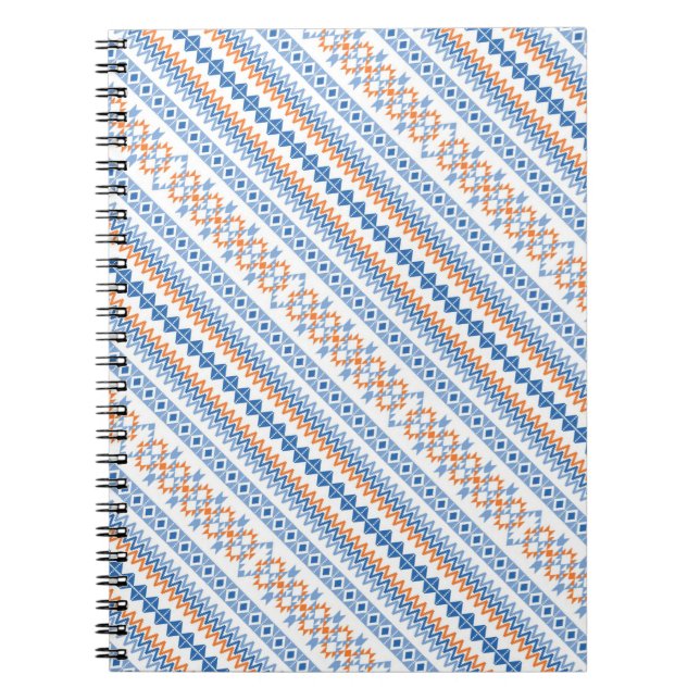 Cuaderno Naranja azul dulce Aztec Tribal Motif (Frente)