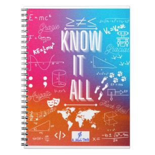 Cuaderno Naranja azul y Ombre rosa "Know It All"