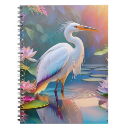Cuaderno Naranja Billing White Heron Fantasy Bird