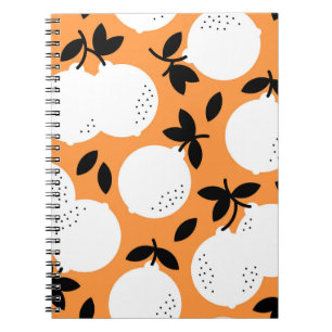 Cuaderno Naranja Bliss: Exquisito patrón de fruta