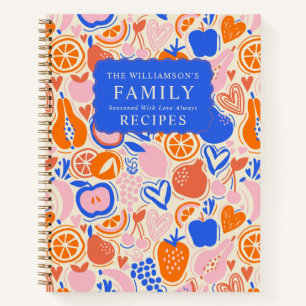 Cuaderno Naranja Blue Monogram Fruits Recetas de vegetales