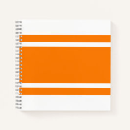 Cuaderno Naranja Brillante Atlético Tiras De Carreras En Bl