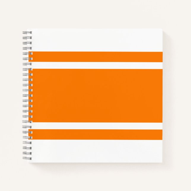 Cuaderno Naranja Brillante Atlético Tiras De Carreras En Bl (Anverso)