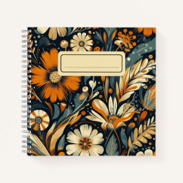 Cuaderno Naranja caprichosa Wildflowers & Birds in Folk Art