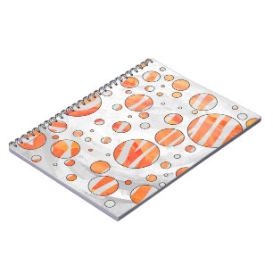 Cuaderno Naranja cebra y punto de polka blanca