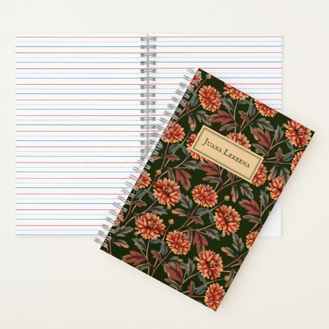 Cuaderno Naranja Chrysanthemum Vintage Halloween (Interior)
