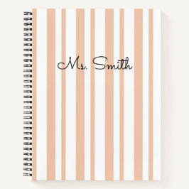 Cuaderno Naranja con Patrón de Rayas Pastel Precio