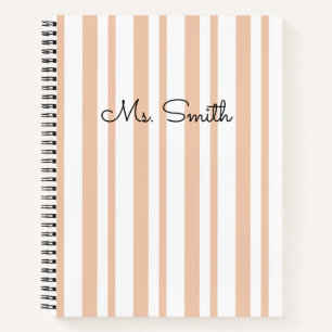 Cuaderno Naranja con Patrón de Rayas Pastel Precio