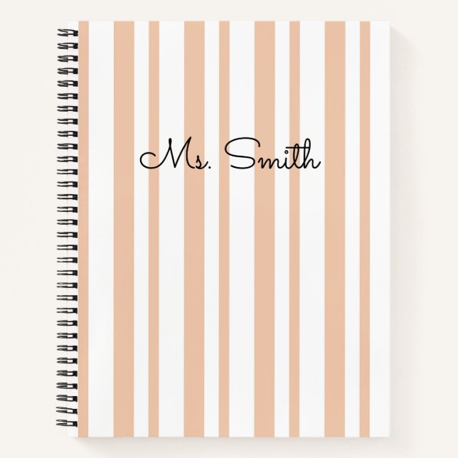 Cuaderno Naranja con Patrón de Rayas Pastel Precio (Anverso)