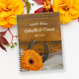 Cuaderno Naranja Daisy Horseshoe País Boda Occidental
